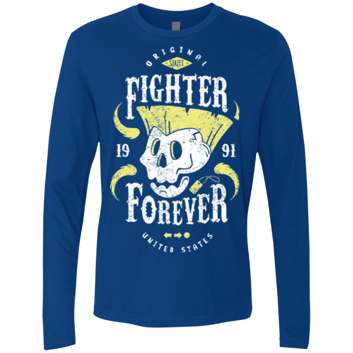T-Shirts Royal / Small Fighter Forever Guile Men's Premium Long Sleeve