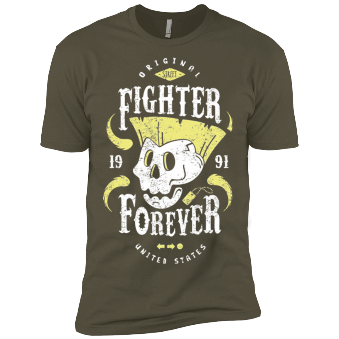 T-Shirts Military Green / X-Small Fighter Forever Guile Men's Premium T-Shirt