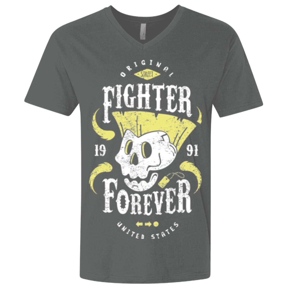 T-Shirts Heavy Metal / X-Small Fighter Forever Guile Men's Premium V-Neck