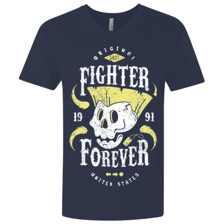 T-Shirts Midnight Navy / X-Small Fighter Forever Guile Men's Premium V-Neck