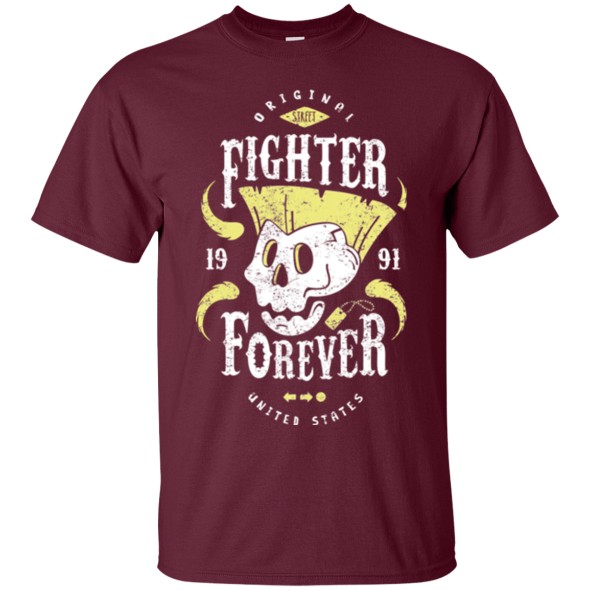 T-Shirts Maroon / Small Fighter Forever Guile T-Shirt