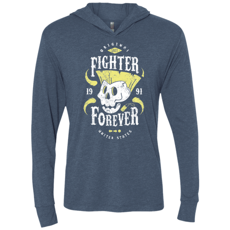 T-Shirts Indigo / X-Small Fighter Forever Guile Triblend Long Sleeve Hoodie Tee