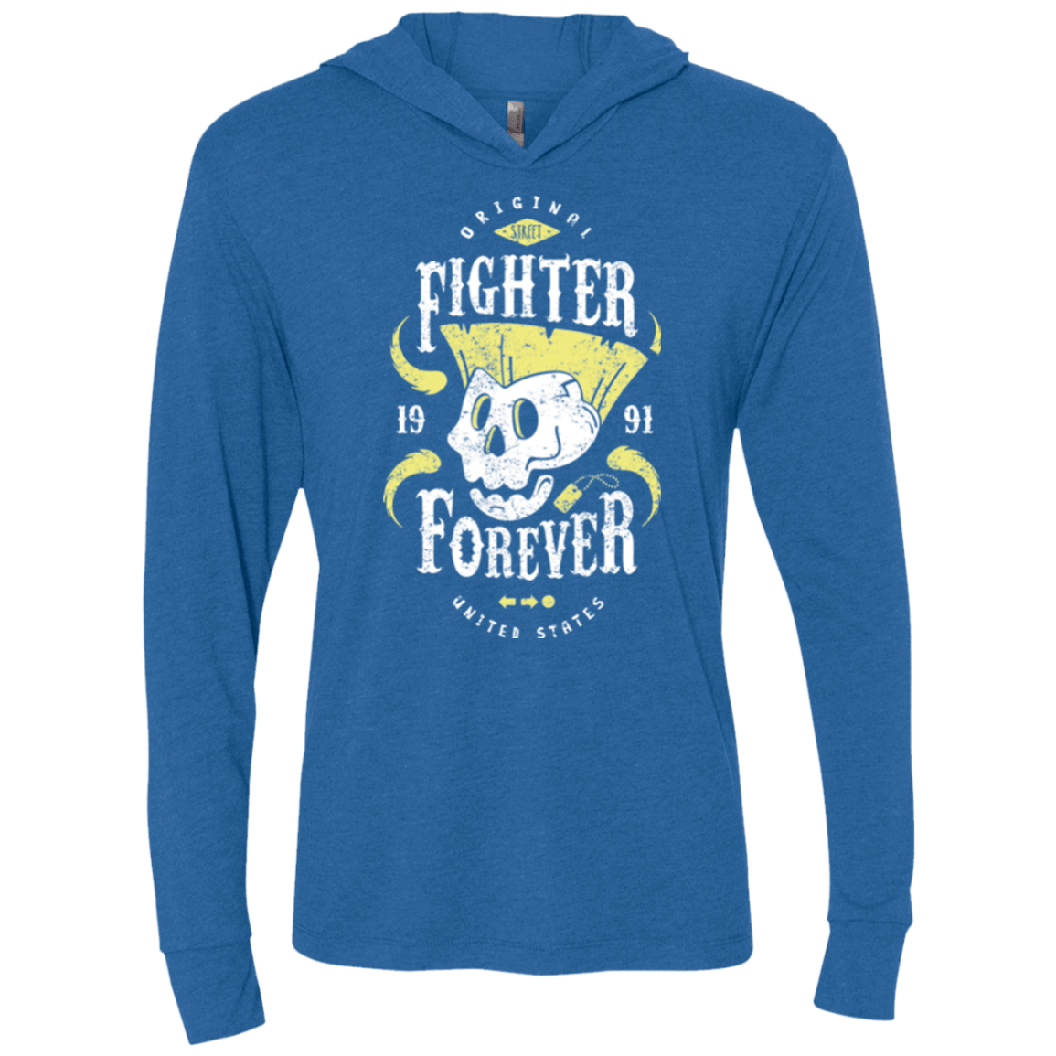 T-Shirts Vintage Royal / X-Small Fighter Forever Guile Triblend Long Sleeve Hoodie Tee