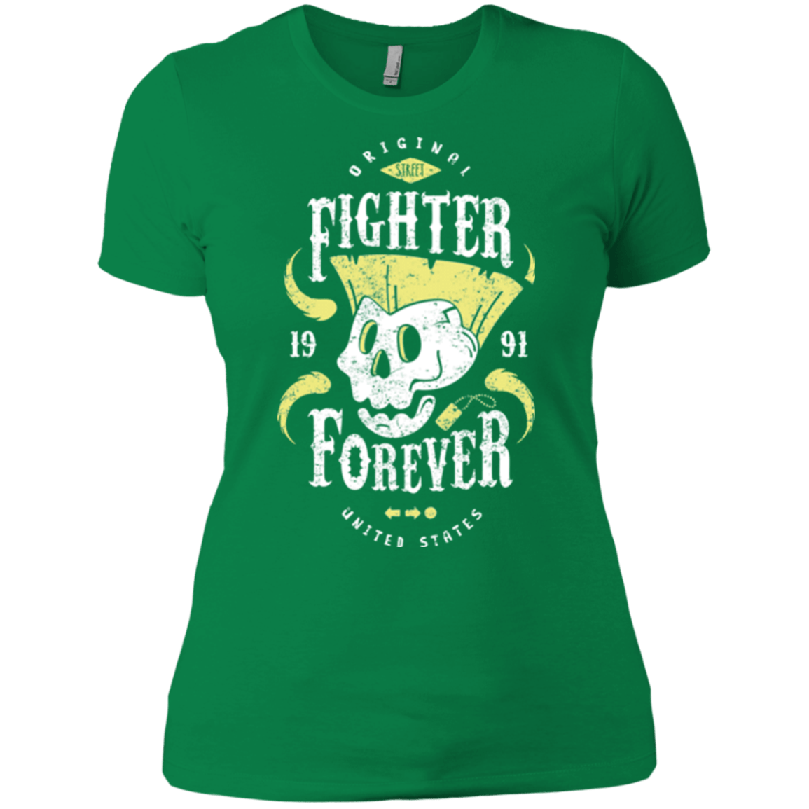 T-Shirts Kelly Green / X-Small Fighter Forever Guile Women's Premium T-Shirt