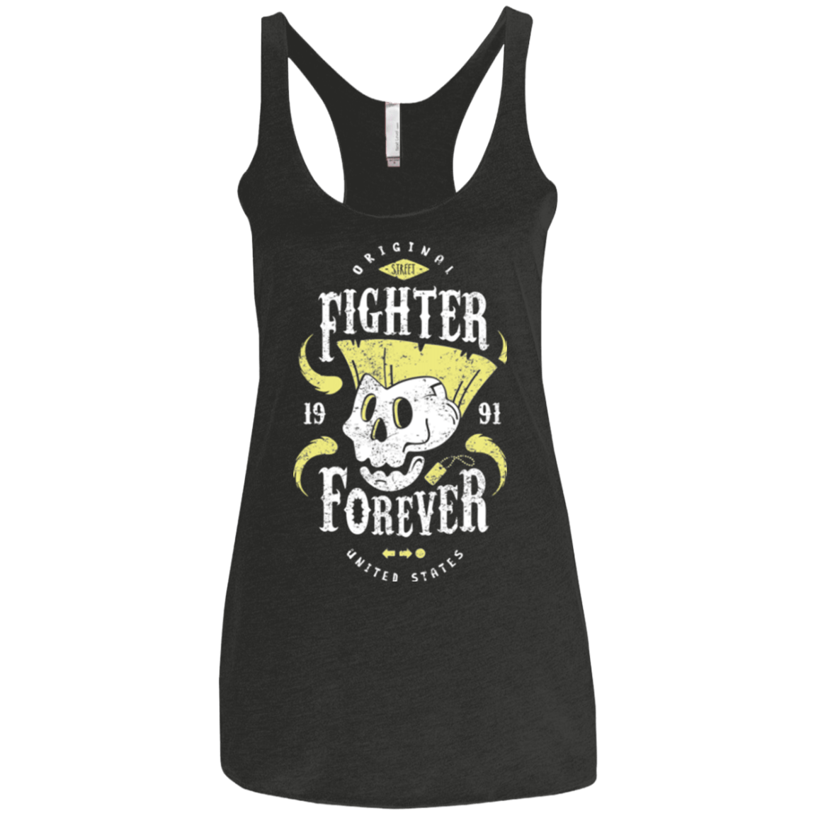 T-Shirts Vintage Black / X-Small Fighter Forever Guile Women's Triblend Racerback Tank
