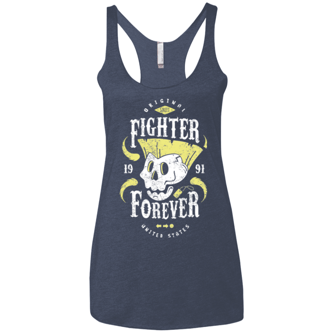 T-Shirts Vintage Navy / X-Small Fighter Forever Guile Women's Triblend Racerback Tank