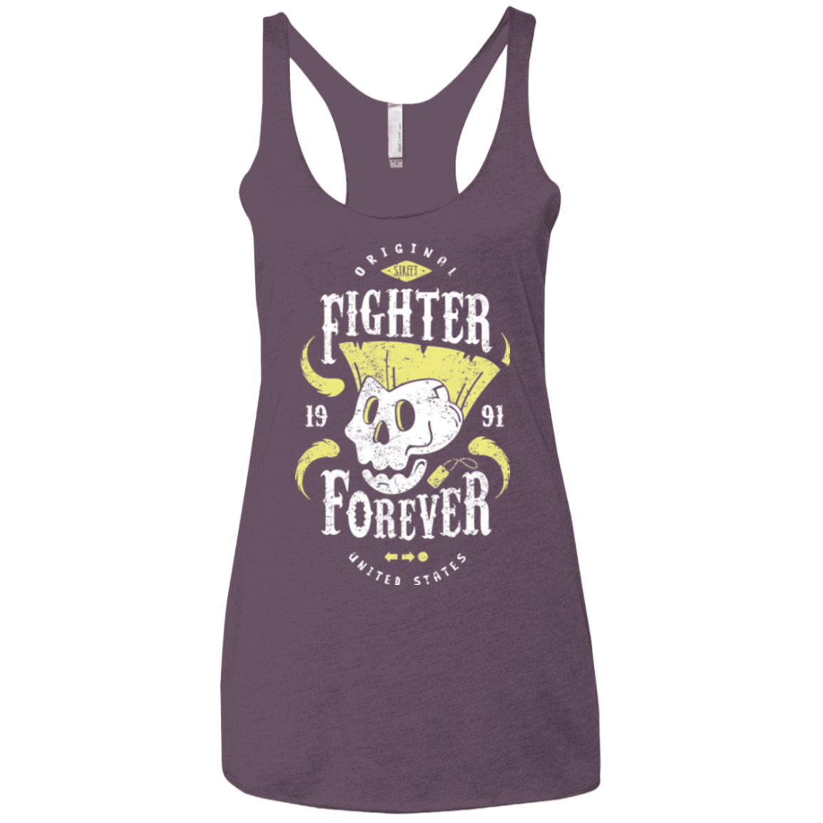 T-Shirts Vintage Purple / X-Small Fighter Forever Guile Women's Triblend Racerback Tank