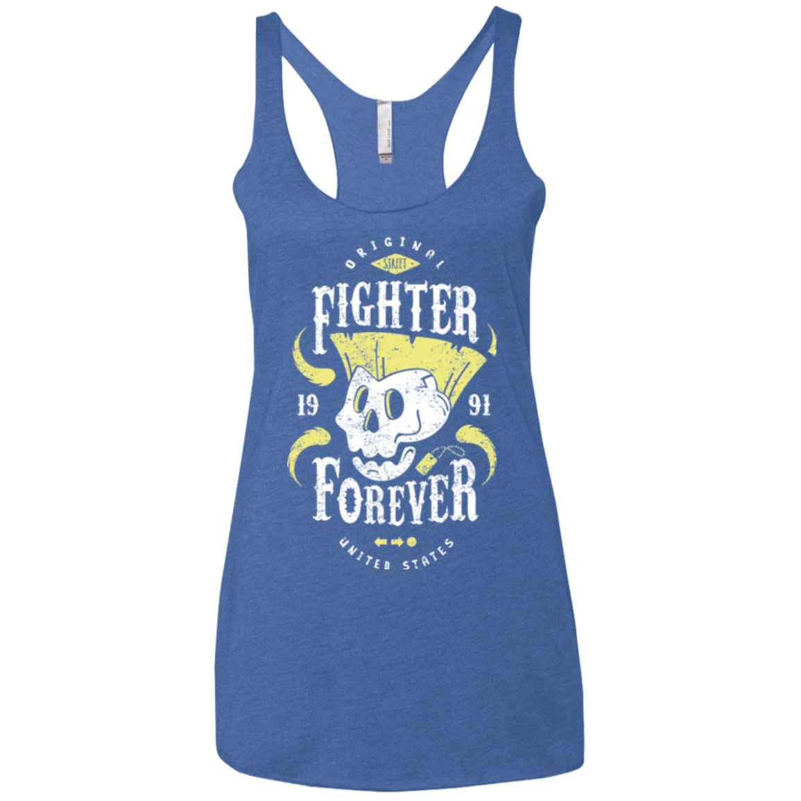 T-Shirts Vintage Royal / X-Small Fighter Forever Guile Women's Triblend Racerback Tank