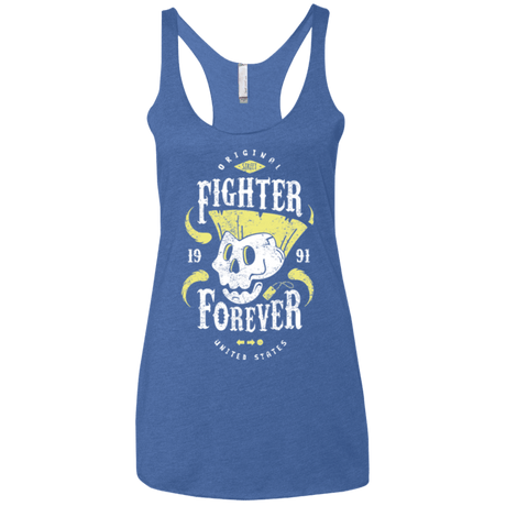 T-Shirts Vintage Royal / X-Small Fighter Forever Guile Women's Triblend Racerback Tank
