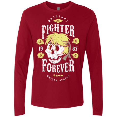 T-Shirts Cardinal / Small Fighter Forever Ken Men's Premium Long Sleeve