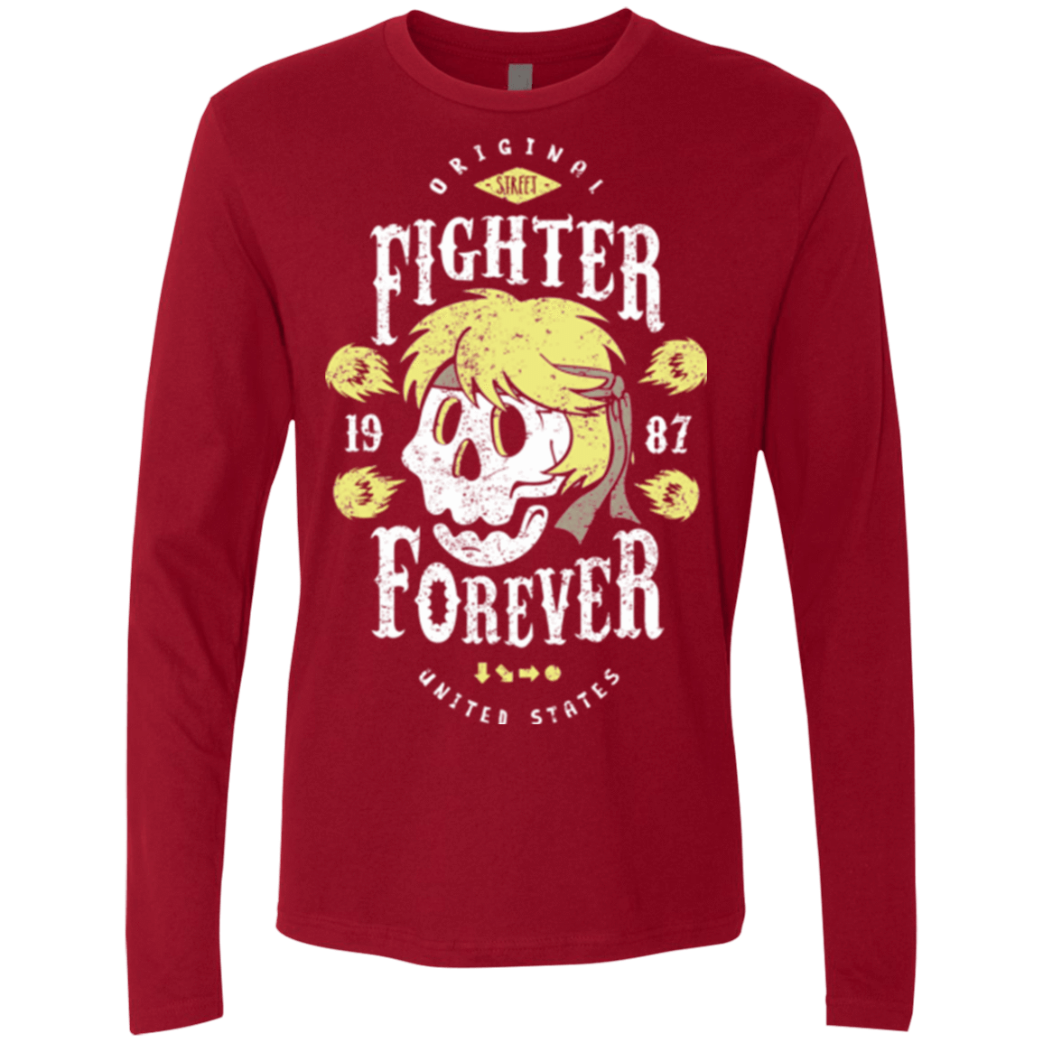 T-Shirts Cardinal / Small Fighter Forever Ken Men's Premium Long Sleeve