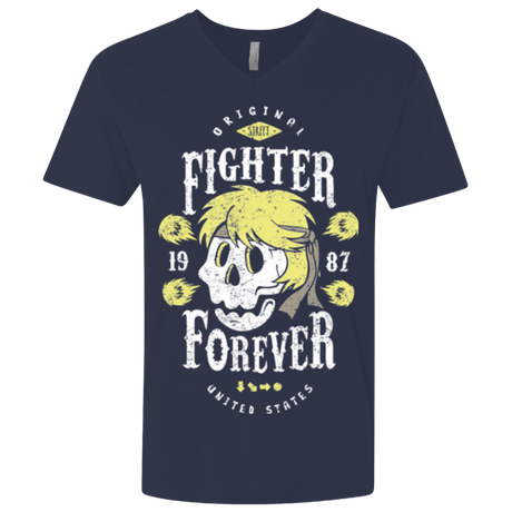 T-Shirts Midnight Navy / X-Small Fighter Forever Ken Men's Premium V-Neck
