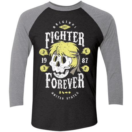 T-Shirts Vintage Black/Premium Heather / X-Small Fighter Forever Ken Men's Triblend 3/4 Sleeve