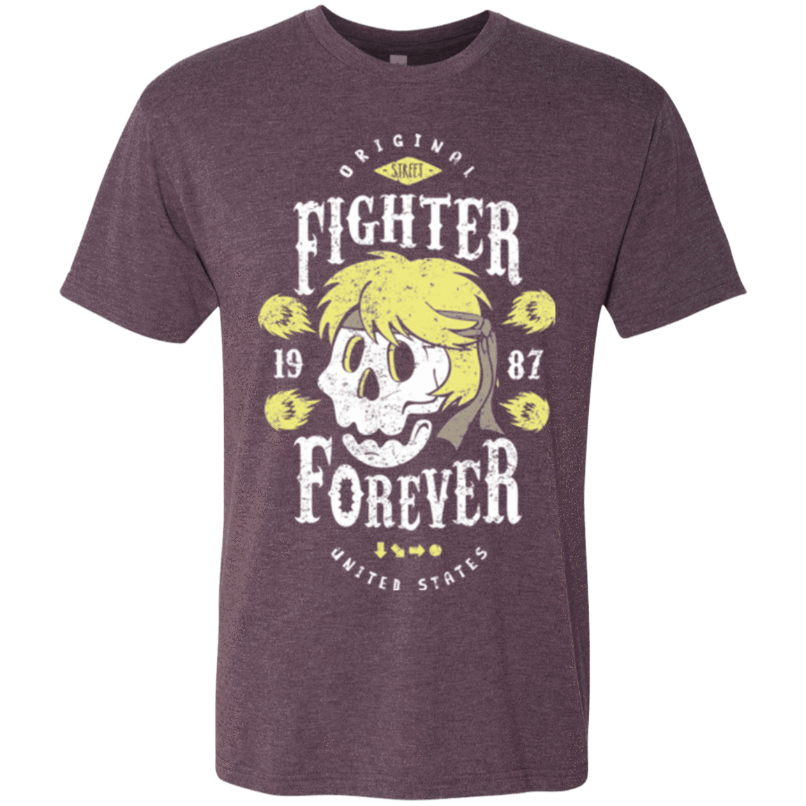 T-Shirts Vintage Purple / Small Fighter Forever Ken Men's Triblend T-Shirt