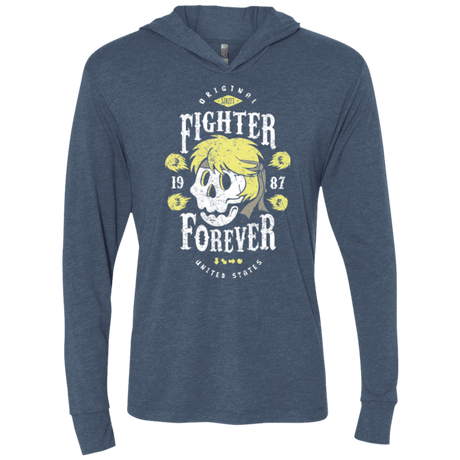 T-Shirts Indigo / X-Small Fighter Forever Ken Triblend Long Sleeve Hoodie Tee