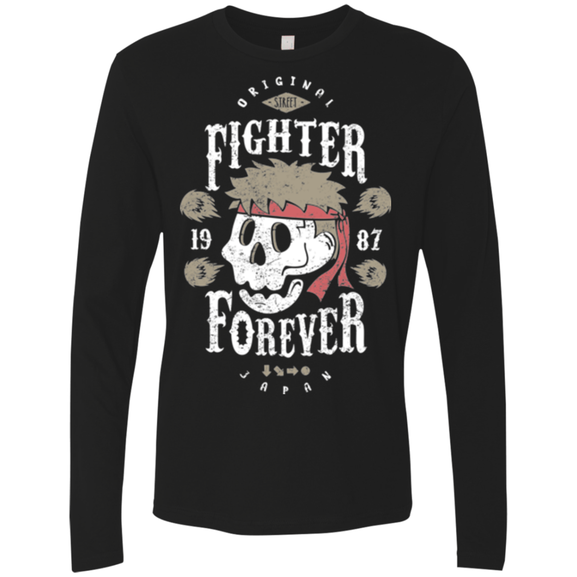 T-Shirts Black / Small Fighter Forever Ryu Men's Premium Long Sleeve