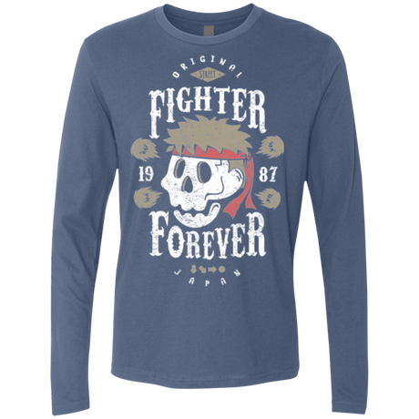 T-Shirts Indigo / Small Fighter Forever Ryu Men's Premium Long Sleeve