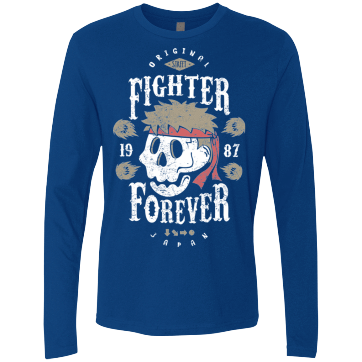 T-Shirts Royal / Small Fighter Forever Ryu Men's Premium Long Sleeve