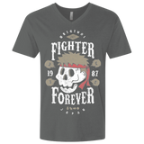 T-Shirts Heavy Metal / X-Small Fighter Forever Ryu Men's Premium V-Neck