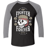 T-Shirts Vintage Black/Premium Heather / X-Small Fighter Forever Ryu Men's Triblend 3/4 Sleeve