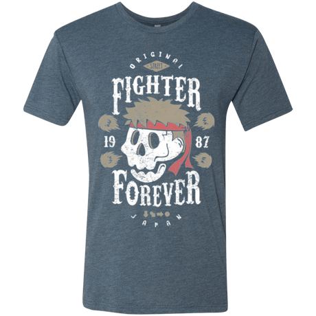 T-Shirts Indigo / Small Fighter Forever Ryu Men's Triblend T-Shirt