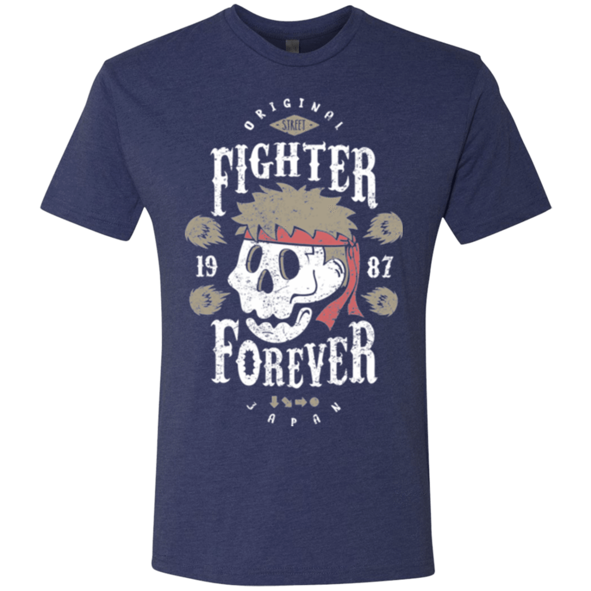 T-Shirts Vintage Navy / Small Fighter Forever Ryu Men's Triblend T-Shirt