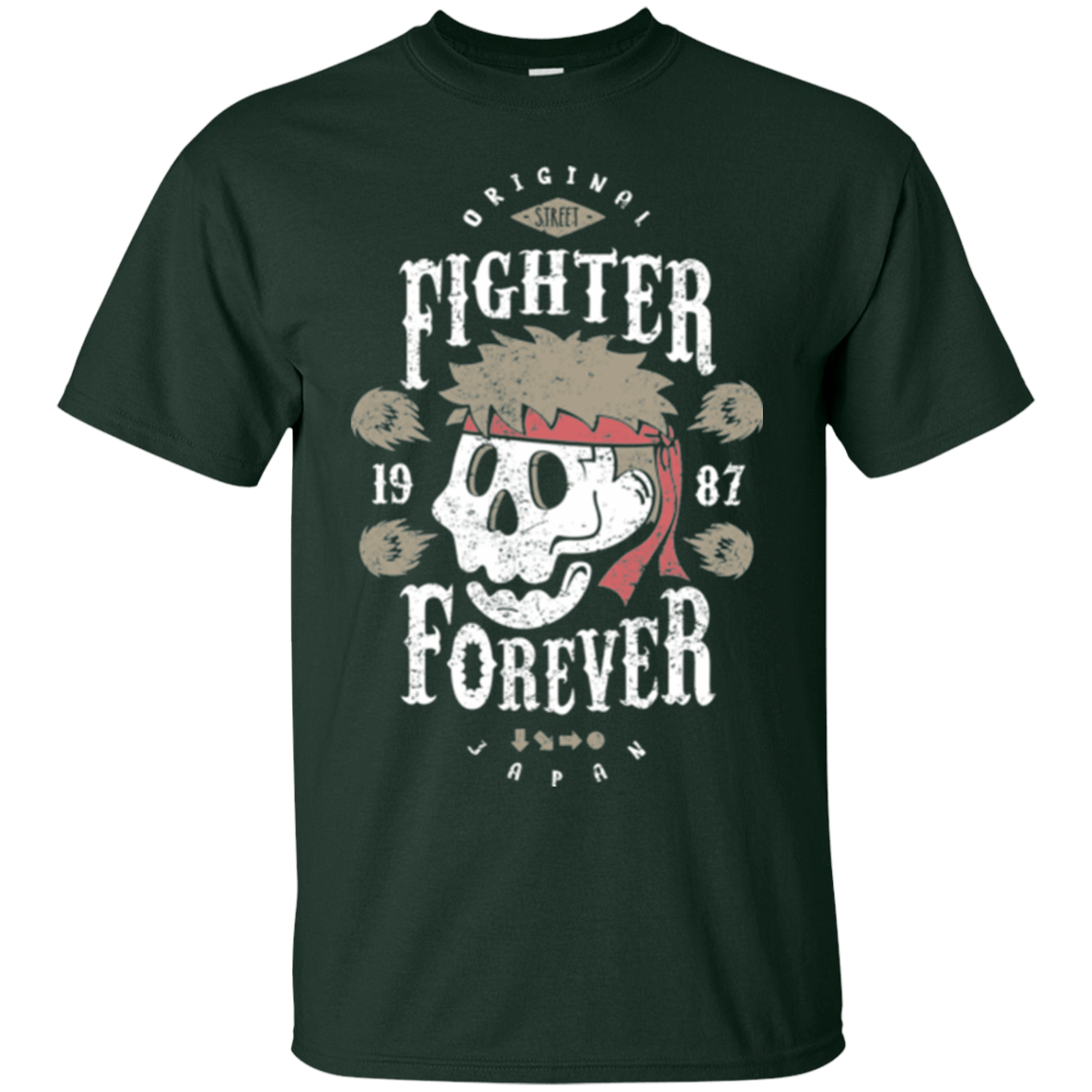 T-Shirts Forest Green / Small Fighter Forever Ryu T-Shirt