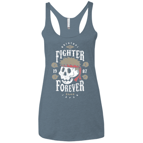 T-Shirts Indigo / X-Small Fighter Forever Ryu Women's Triblend Racerback Tank