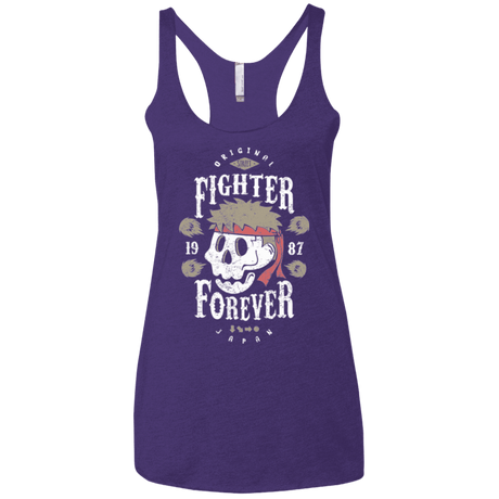 T-Shirts Purple / X-Small Fighter Forever Ryu Women's Triblend Racerback Tank
