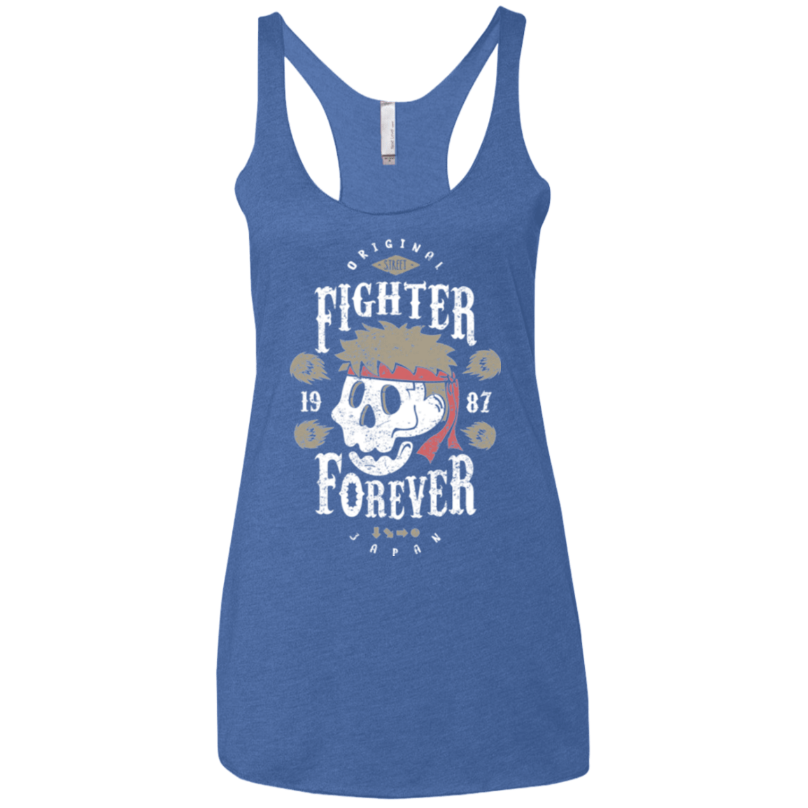 T-Shirts Vintage Royal / X-Small Fighter Forever Ryu Women's Triblend Racerback Tank