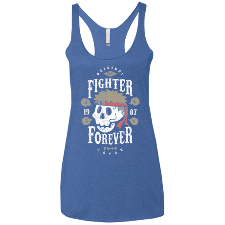 T-Shirts Vintage Royal / X-Small Fighter Forever Ryu Women's Triblend Racerback Tank