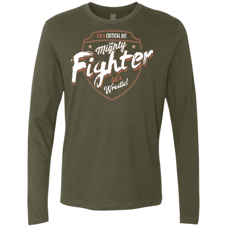 T-Shirts Military Green / S Fighter Men's Premium Long Sleeve