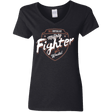 T-Shirts Black / S Fighter Women's V-Neck T-Shirt