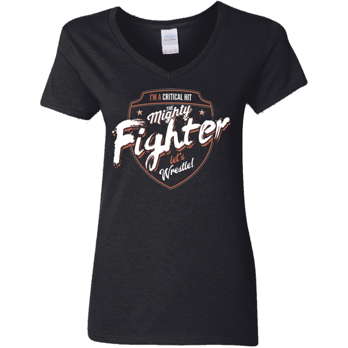 T-Shirts Black / S Fighter Women's V-Neck T-Shirt