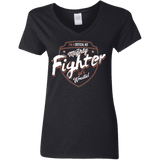 T-Shirts Black / S Fighter Women's V-Neck T-Shirt