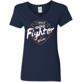 T-Shirts Navy / S Fighter Women's V-Neck T-Shirt