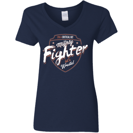 T-Shirts Navy / S Fighter Women's V-Neck T-Shirt