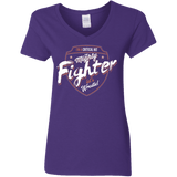 T-Shirts Purple / S Fighter Women's V-Neck T-Shirt