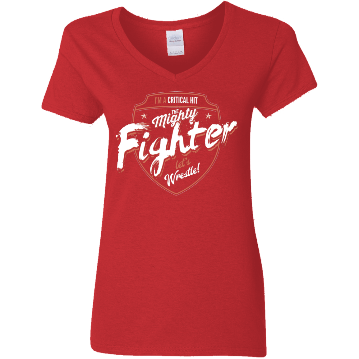 T-Shirts Red / S Fighter Women's V-Neck T-Shirt