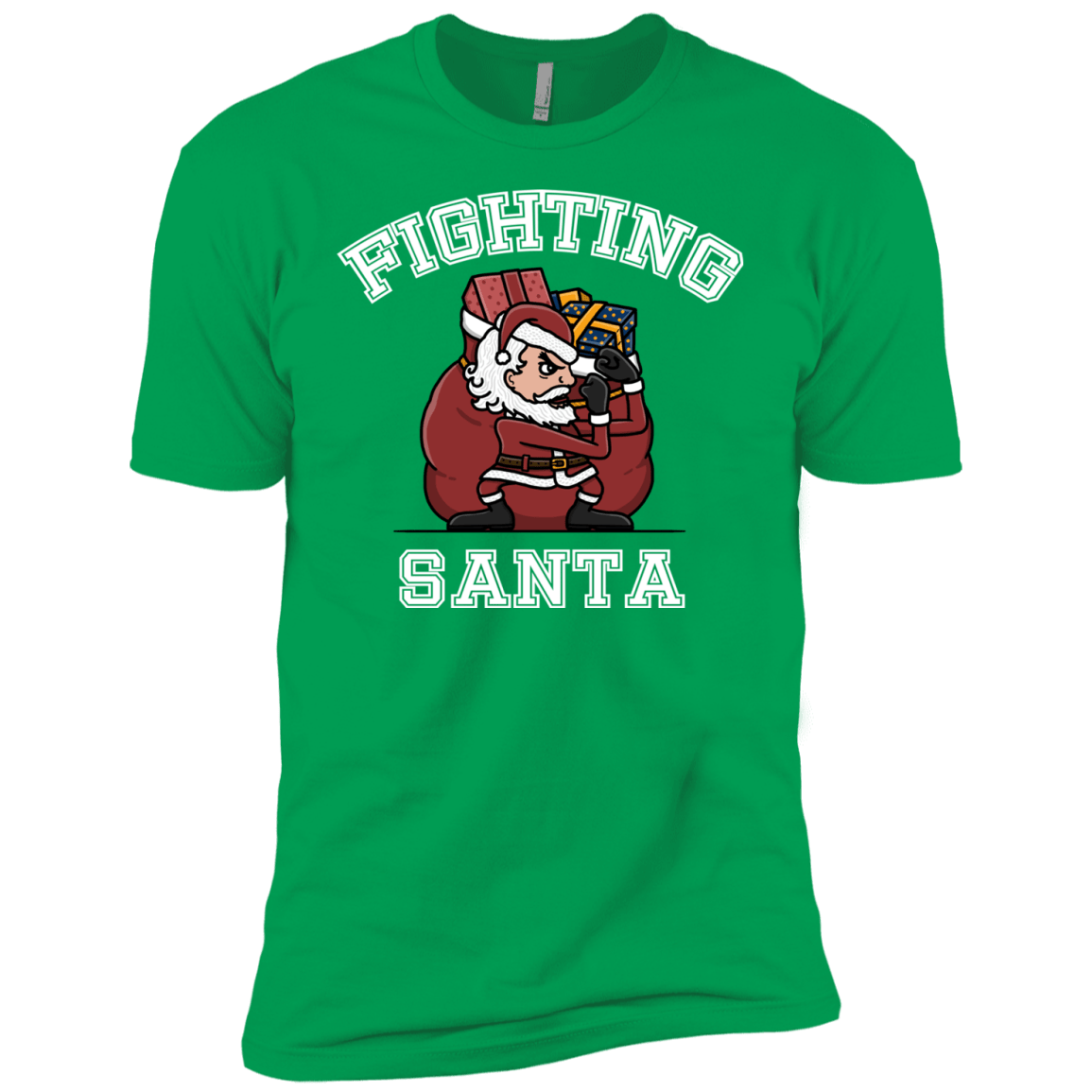 T-Shirts Kelly Green / YXS Fighting Santa Boys Premium T-Shirt