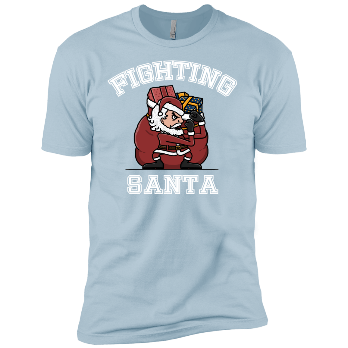 T-Shirts Light Blue / YXS Fighting Santa Boys Premium T-Shirt