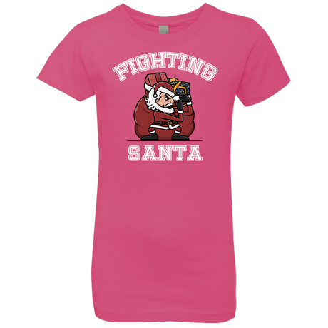 T-Shirts Hot Pink / YXS Fighting Santa Girls Premium T-Shirt
