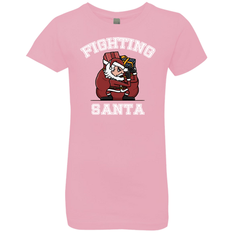 T-Shirts Light Pink / YXS Fighting Santa Girls Premium T-Shirt
