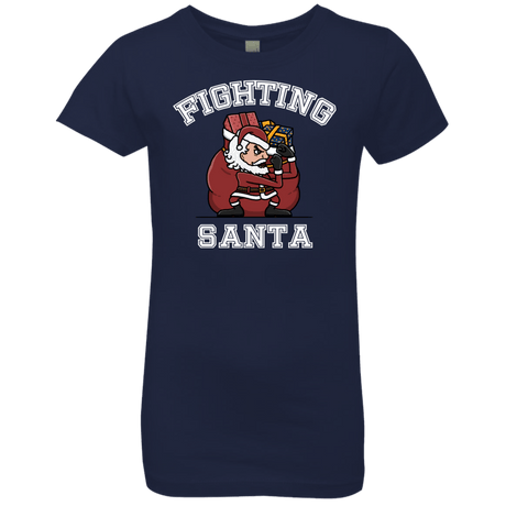 T-Shirts Midnight Navy / YXS Fighting Santa Girls Premium T-Shirt