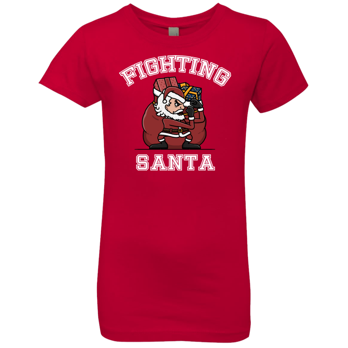 T-Shirts Red / YXS Fighting Santa Girls Premium T-Shirt