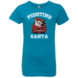 T-Shirts Turquoise / YXS Fighting Santa Girls Premium T-Shirt