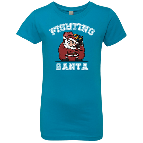 T-Shirts Turquoise / YXS Fighting Santa Girls Premium T-Shirt