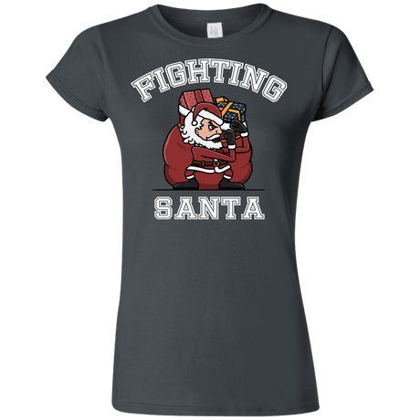 T-Shirts Charcoal / S Fighting Santa Junior Slimmer-Fit T-Shirt
