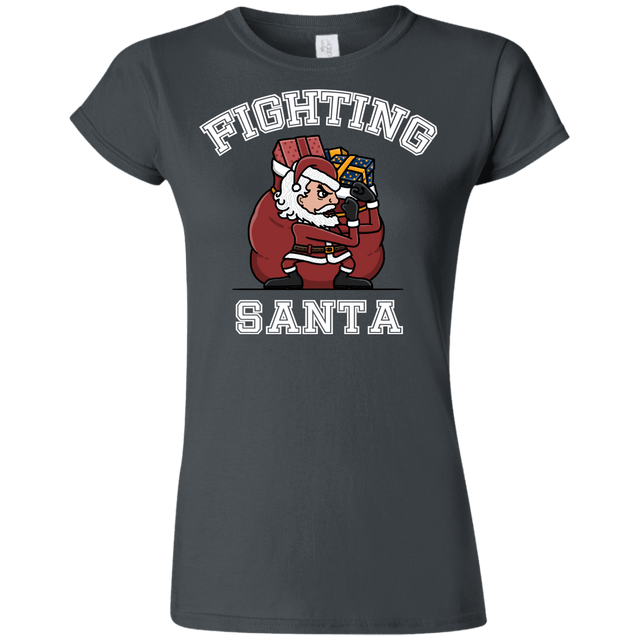 T-Shirts Charcoal / S Fighting Santa Junior Slimmer-Fit T-Shirt