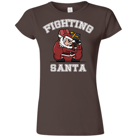 T-Shirts Dark Chocolate / S Fighting Santa Junior Slimmer-Fit T-Shirt